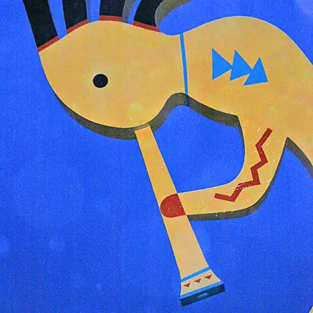 Kokopelli in blue... a sign of my mood after years of trying to get pregnant -- with no luck.