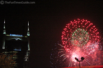 The fireworks display over downtown Nashville, Tennessee.