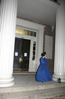 Our tour guide waiting for the entire group to arrive at the old Franklin courthouse... supposedly haunted.