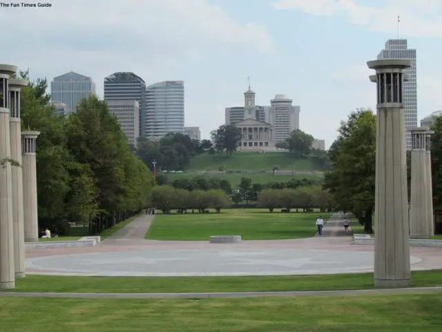 A fabulous view of Nashville's Bicentennial Mall park and State Capital Building. photo by Jenn at TheFunTimesGuide.com