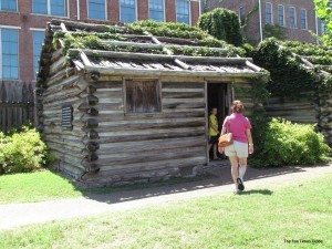 A self-guided tour of the cabins at Fort Nashborough. photo by Jenn at TheFunTimesGuide.com