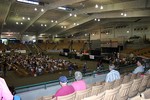 Waiting for the George Jones concert inside the Williamson County AgExpo Center.