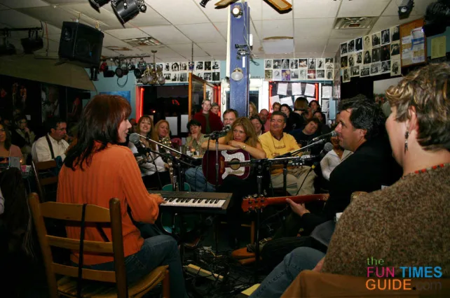 In the round at the Bluebird Cafe in Nashville Tennessee.
