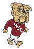 Mississippi State bulldog facing right.