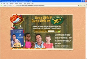 Chili's website announcing their donation of the day's profits to St. Judes Children's Research Hospital.