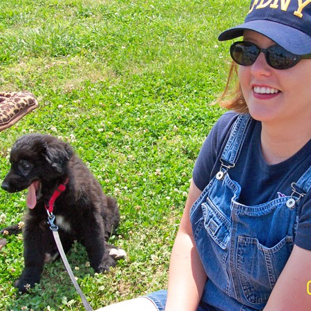 Destin and Abby at Jim's softball game.