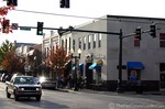 Downtown Franklin, TN - Ben & Jerry's at the corner.