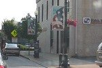 Franklin, Tennessee banners on lightposts which line the streets downtown.