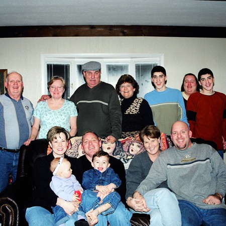 The annual family Christmas photo on Jim's side of the family.