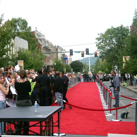 The red carpet leading up to Franklin Cinema.