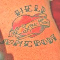 Jeffrey's Steele's 'Help Somebody If You Can' tattoo -- photographed at the Bluebird Cafe in Nashville.