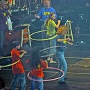 BCC volunteers in a hula hoop contest.