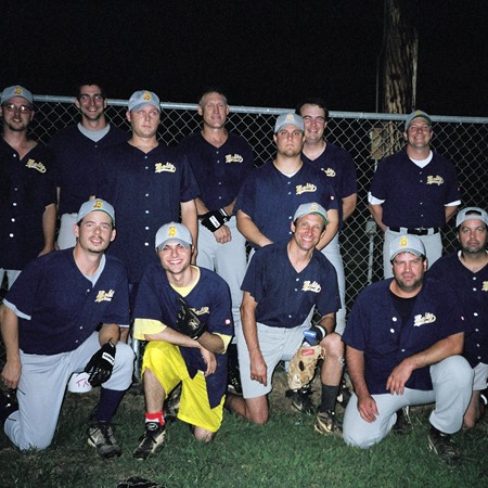 The end of the year team photo for the Ideal Boltz first season of playing softball together.