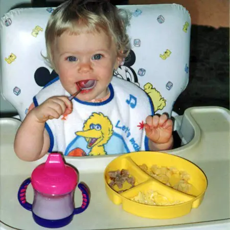 Karly in her high chair at 11 months.