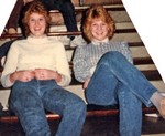 Kim and Lynnette -- at one of the few high school basketball games I actually WENT to... as opposed to SAID I was going to!