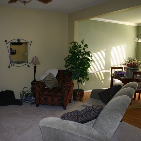The living room and dining room combination downstairs.
