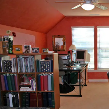 Lynnette's office in the bonus room over the garage.