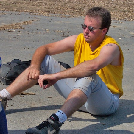 Mike after a softball game... and he's not happy.