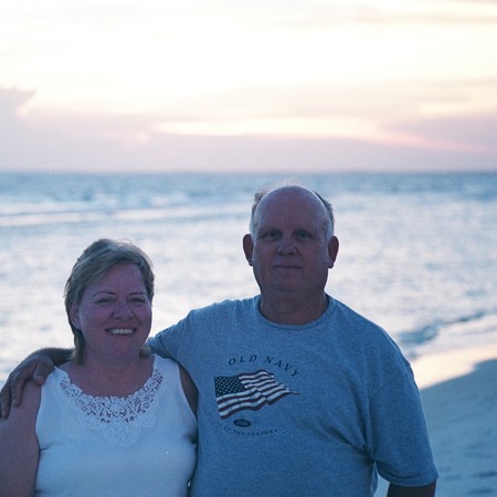 Jim's parents enjoying sunset on Pensacola Beach.