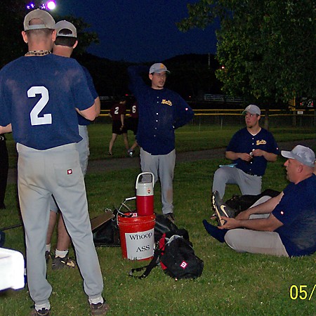 Neil wrapping up the details of the season at the last game.