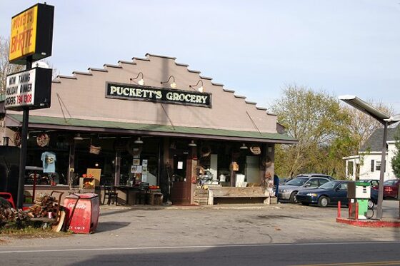 Puckett's Grocery in Leipers Fork, TN -- it's a gas station, a grocery store, a convenience store, and a live music venue where Nashville celebrities frequently hang out!