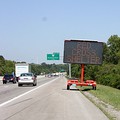 This sign appears on I-65 North indicating there's a Red Cross Shelter set up at Exit 78 in Nashville, Tennessee.