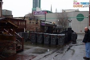 This is the rear entrance to Tootsie's Orchid Lounge from the Ryman Alley. That's Jim in the photo - by Lynnette at TheFunTimesGuide.com ryman-alley-entrance-to-tootsies-orchid-lounge