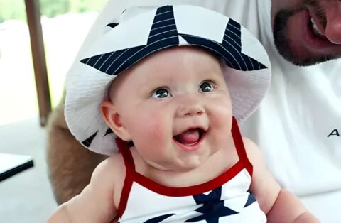 4th Of July Fun: A Baby Girl, A Little Boy, And A Water Bottle