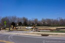 View from the roadside, looking toward the Williamson County License Branch which is on the lefthand side of the skate park.