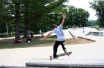 A skateboarder at Two Rivers Skatepark in Nashville showing us some skateboarding tricks.