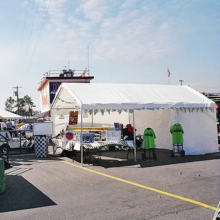 The tent that we used to sell PitPass programs from.