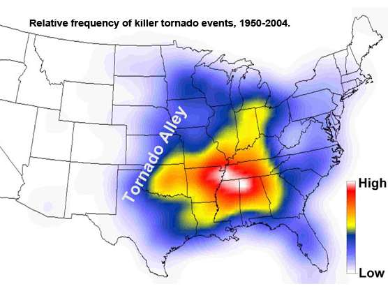 Tennessee tornado alley map