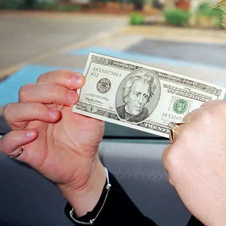 A twenty dollar bill. Photo by Lynnette at FunTimesGuide.com