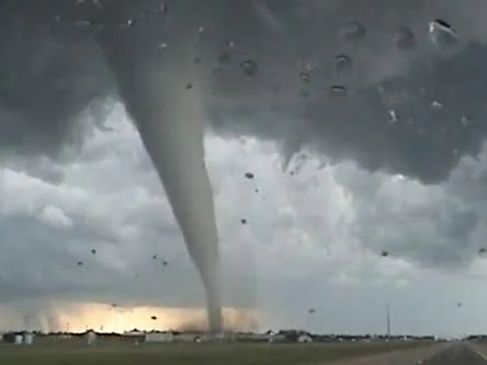 Closeup of a twister tornado. 